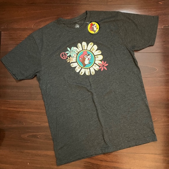 Buc-ee's Hippy Bus Flower Power Makes My Soul Shine Adult Size S Graphic T Shirt - Picture 2 of 5